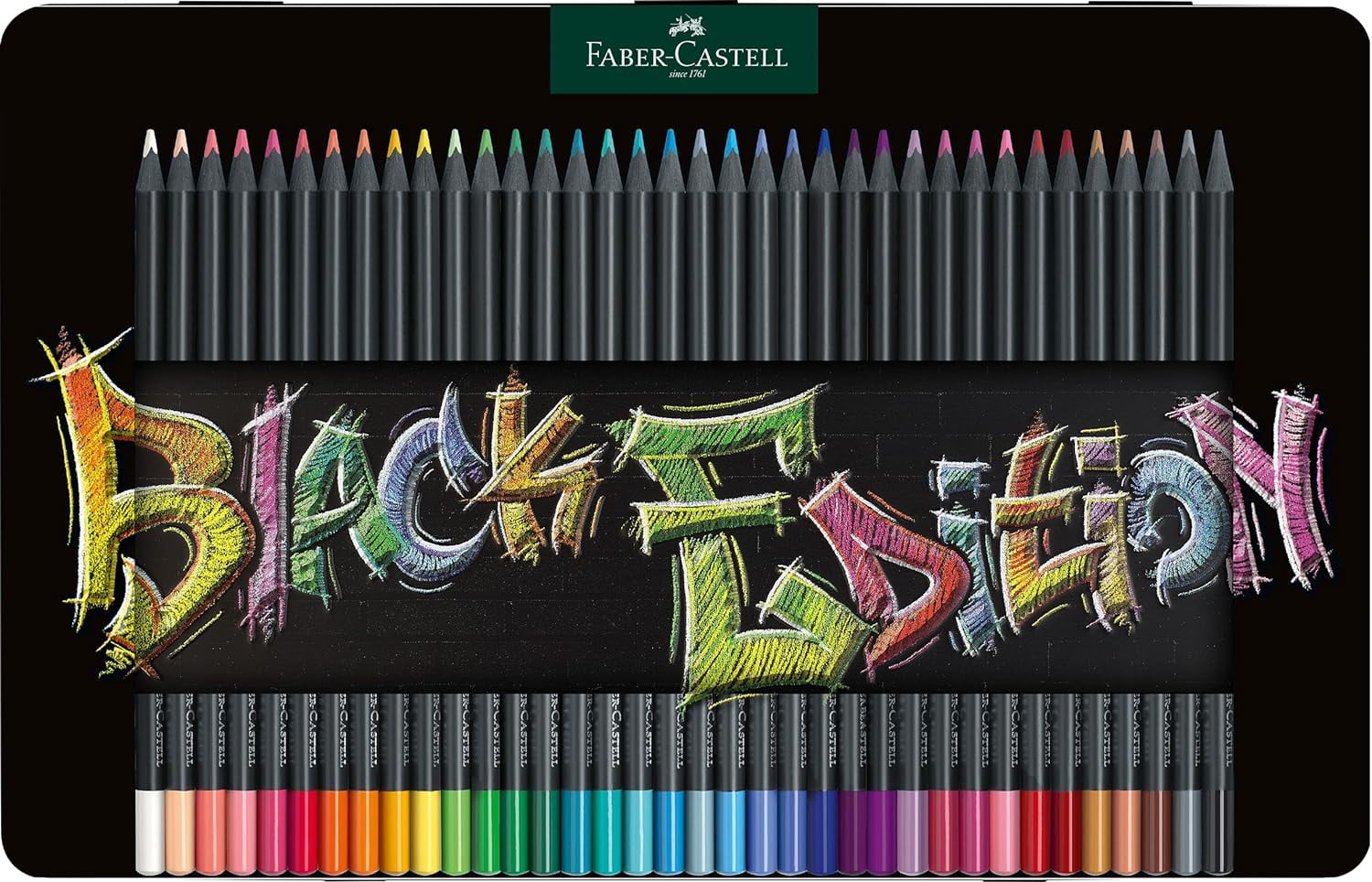 Faber-Castell Coloring Pencils - Black Edition - Tin of 36