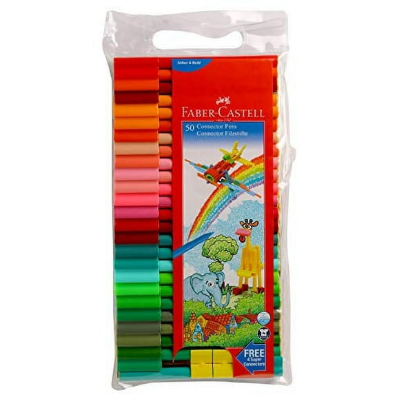 Faber Castell Connector Pens, Multicolor - Pack of 50