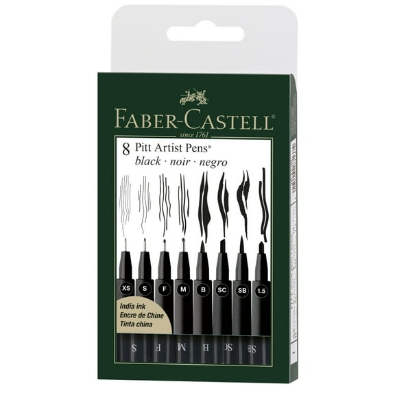Faber-Castell FC567137 Artist Pen Wallet Set, 8 Piece