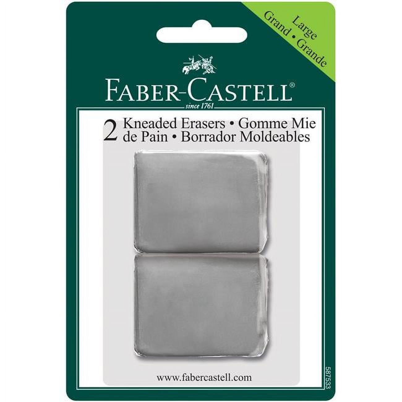 FaberCastell FC587533 Kneaded Art Erasers Grey, 2 per Pack