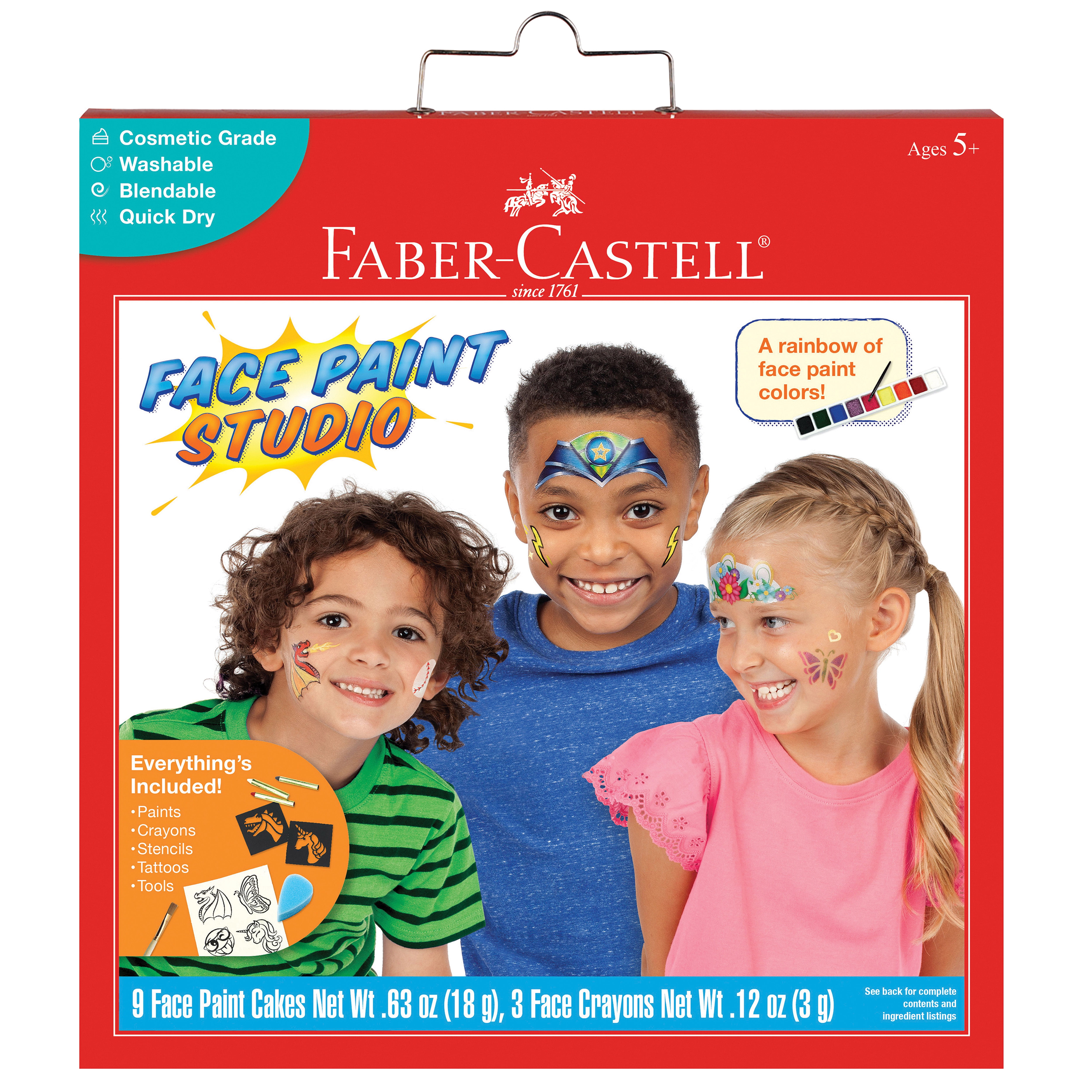 Faber-Castell Face Paint Studio | Create Colorful Designs with Safe, Washable Paints (Ages 5+)
