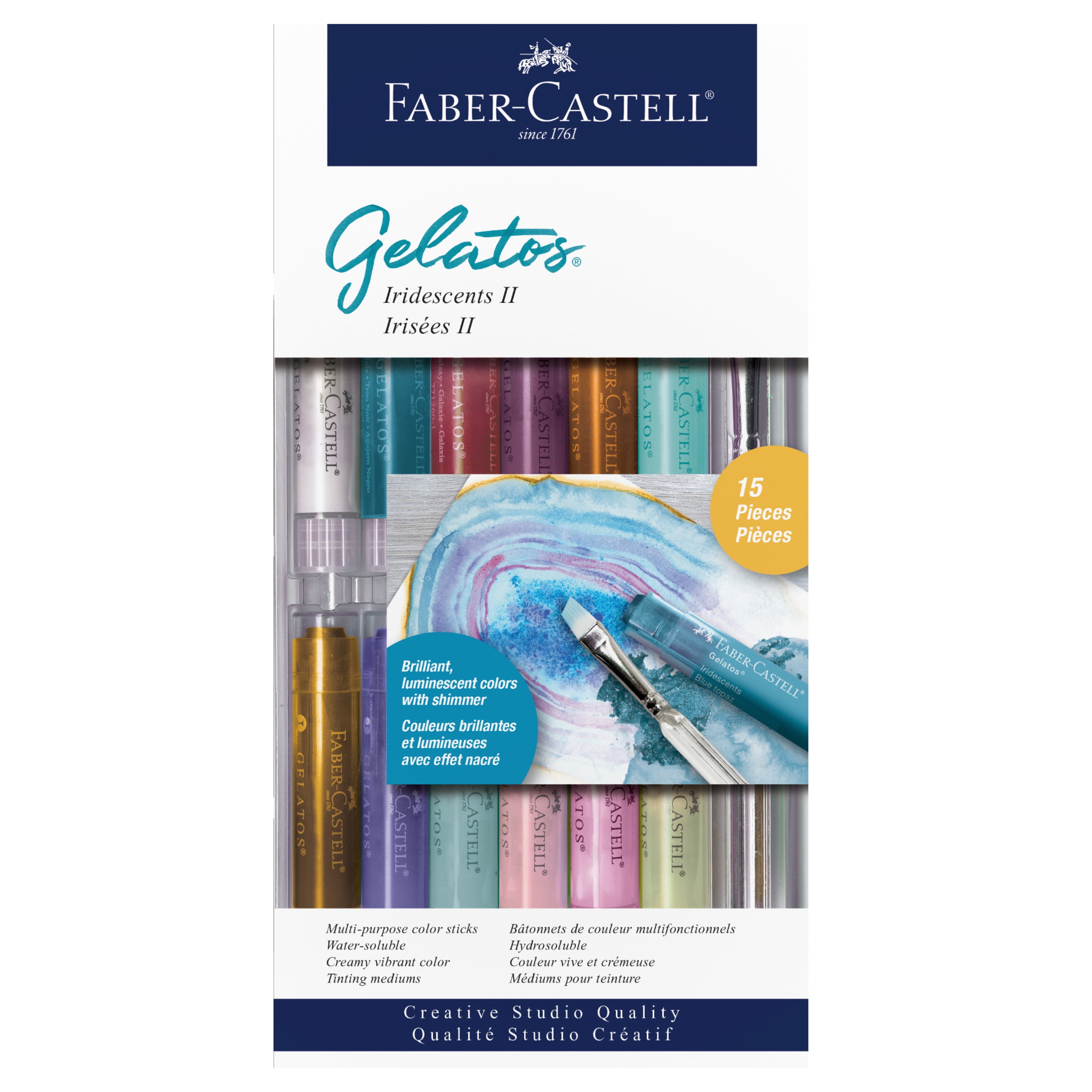 Free Shipping! Faber-Castell Gelatos Iridescent II– 12 Iridescent ...