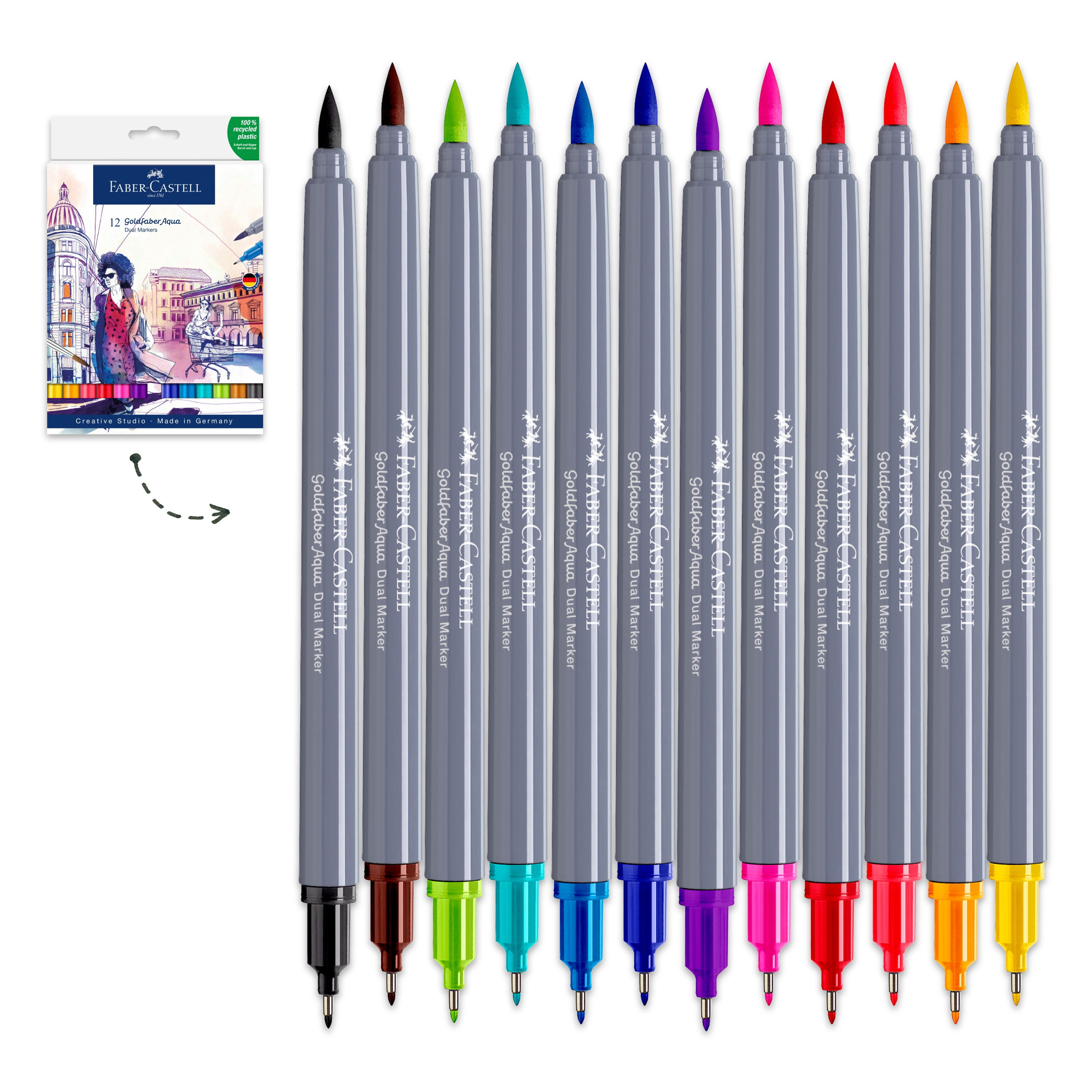 Faber-Castell Metallic Markers - Set of 12, 1.5 mm