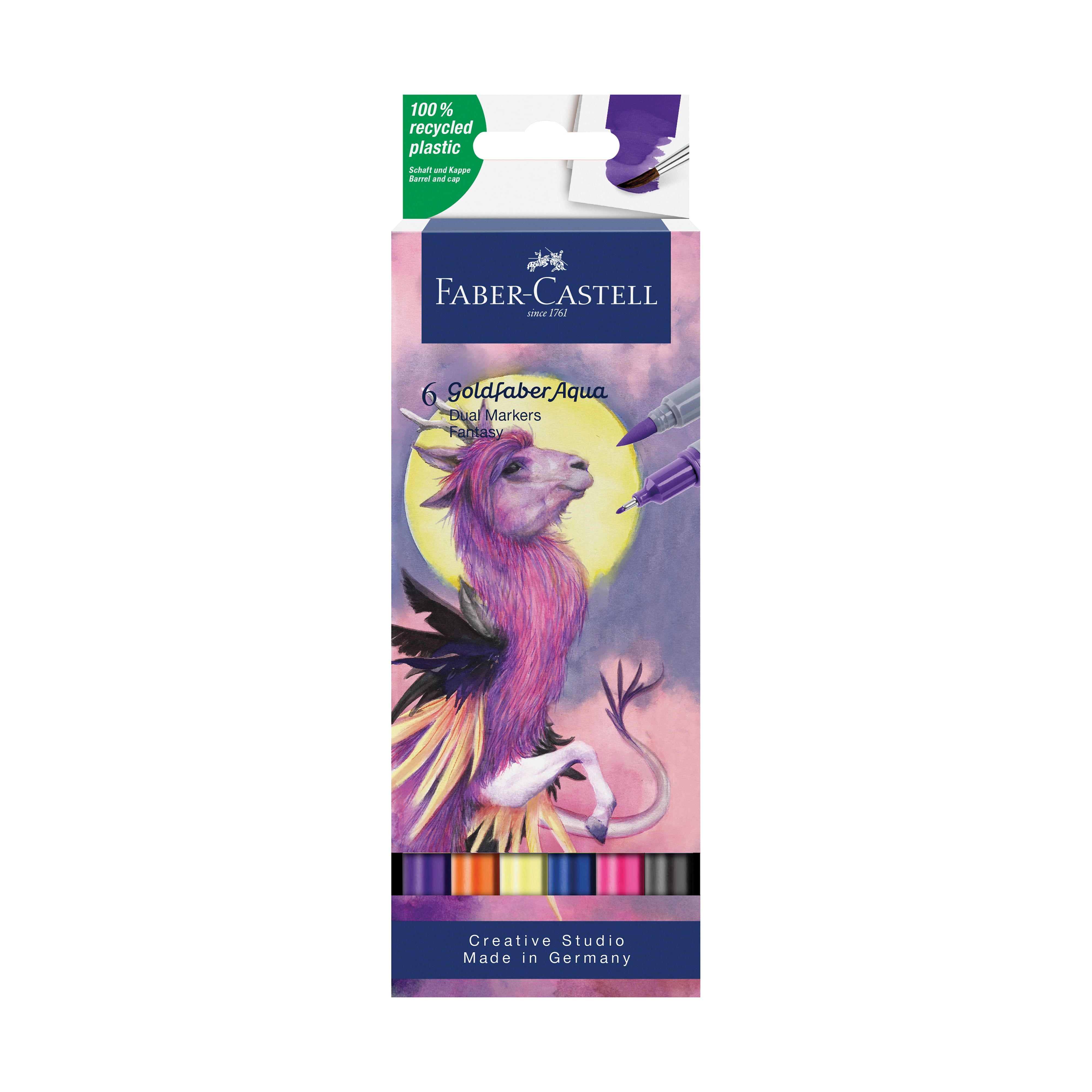 Goldfaber Aqua Dual Tip Washable Markers Set with Recycled Plastic