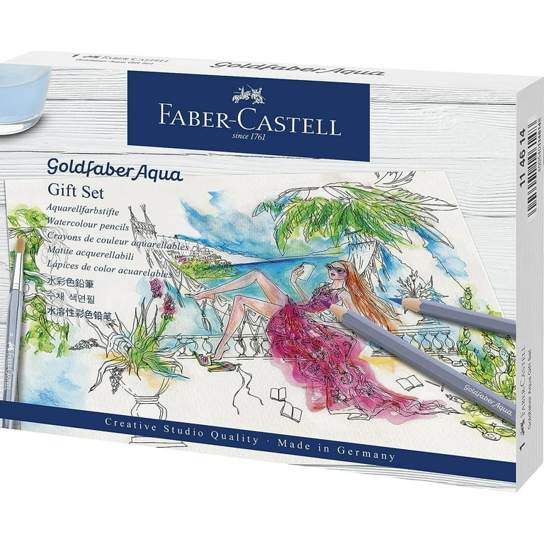 Faber-Castell Goldfaber Aqua Watercolor Gift Set - Watercolor Pencils for  Adults, Includes Watercolor Paper and Accessories 