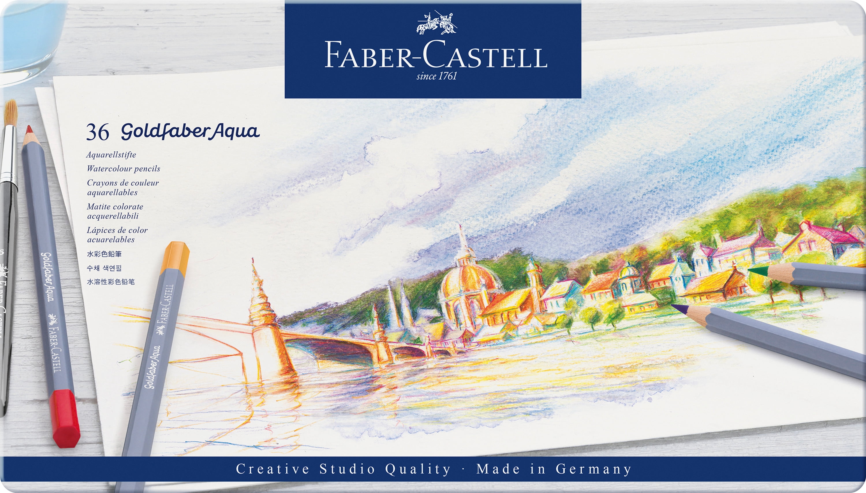 Faber-Castell Goldfaber Aqua Watercolor Pencils 36 Vibrant Colors for Advanced Artists and Adults