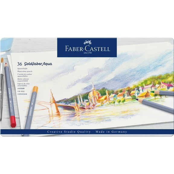 Faber-Castell Goldfaber Aqua Watercolor Pencils 36 Vibrant Colors for Advanced Artists and Adults