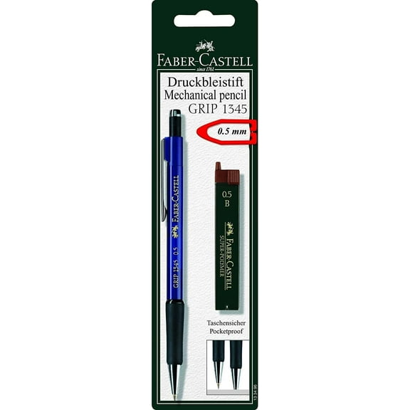 Faber-Castell Grip 1345 Mechanical Pencil + 0.5mm B Super-Polymer Leads