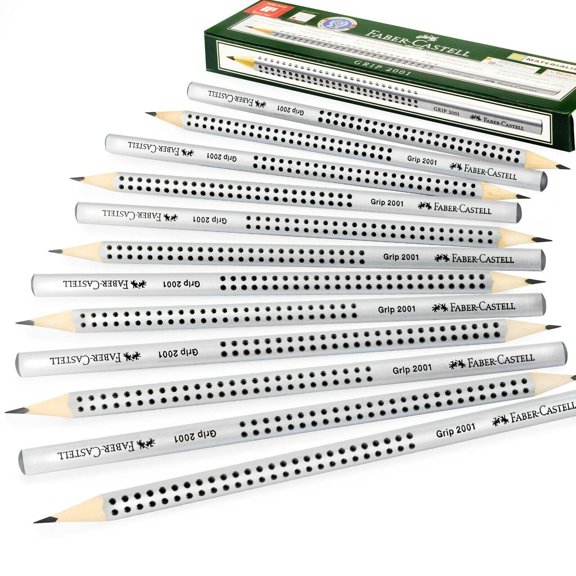 Faber-Castell Grip 2001 Triangular Graphite Pencils - 2H - Pack of 12