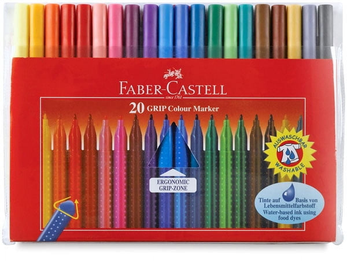 Faber-Castell Grip Colour Marker Pens Set of 20