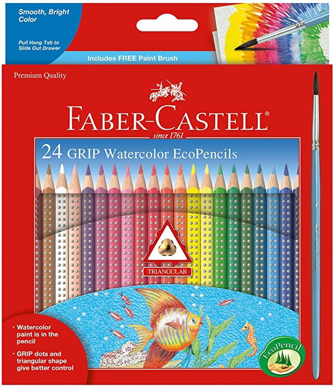 Faber-Castell, Grip Watercolor EcoPencils, 24 Count, Assorted