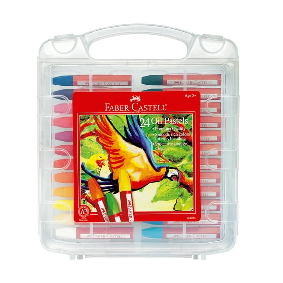 Faber-Castell Oil Pastels Art Supplies In Durable Storage Case- 24 Vibrant Colors - Non-Toxic Oil Pastels for Kids
