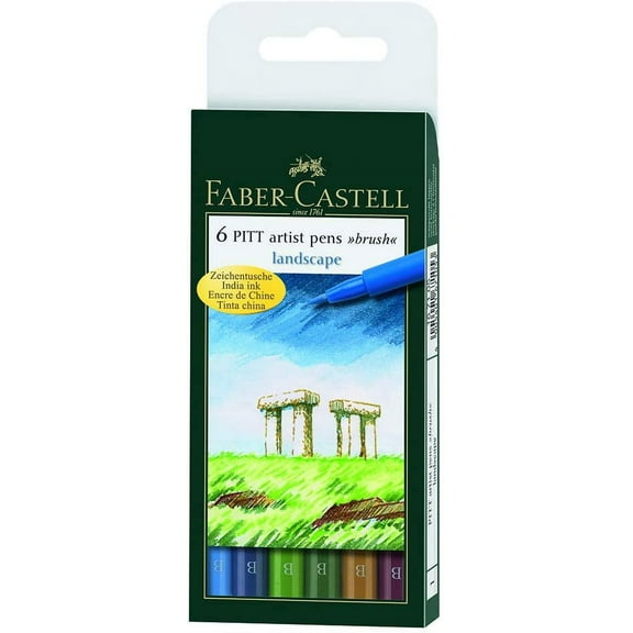 Faber-Castell – PITT Artist Color Brush – Wallet Set of 6 Landscape Markers