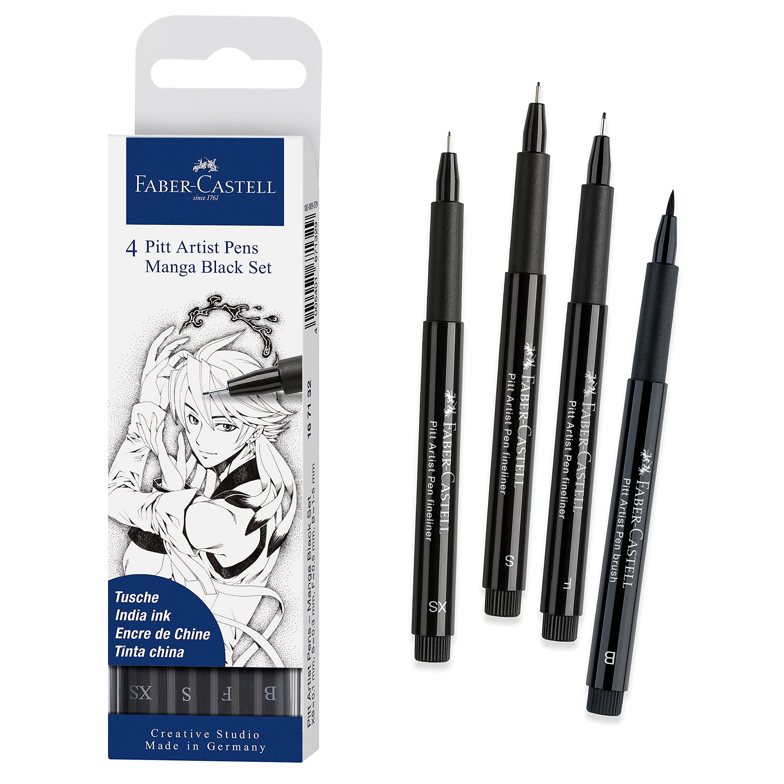 Faber-Castell Pitt Artist Pen Set - Manga Drawing, Set of 4