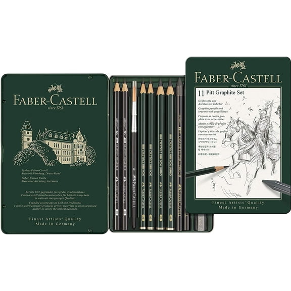 Faber-Castell PITT Graphite Tin Set, 11-Pieces