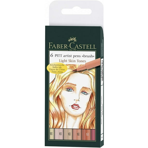 Faber-Castell Pitt Artist Pen Set - Skin Tones, Set of 6