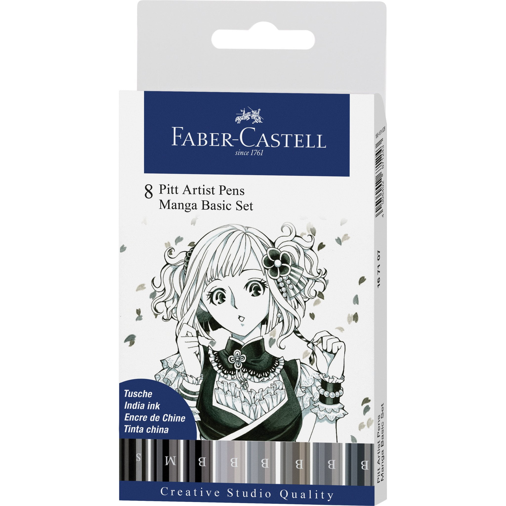 Faber-Castell Pitt Artist Pen Set - Manga, Wallet Set of 8