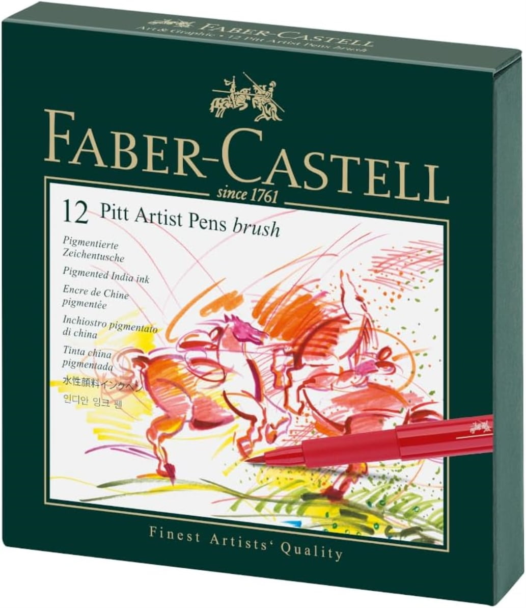 Faber-Castell Pitt Artist Pens - Assorted Colors, Set of 12