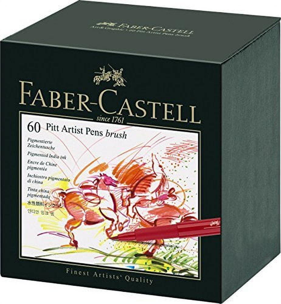 Faber-Castell Pitt Artist Pens- Black, Set of 8, Assorted Nibs
