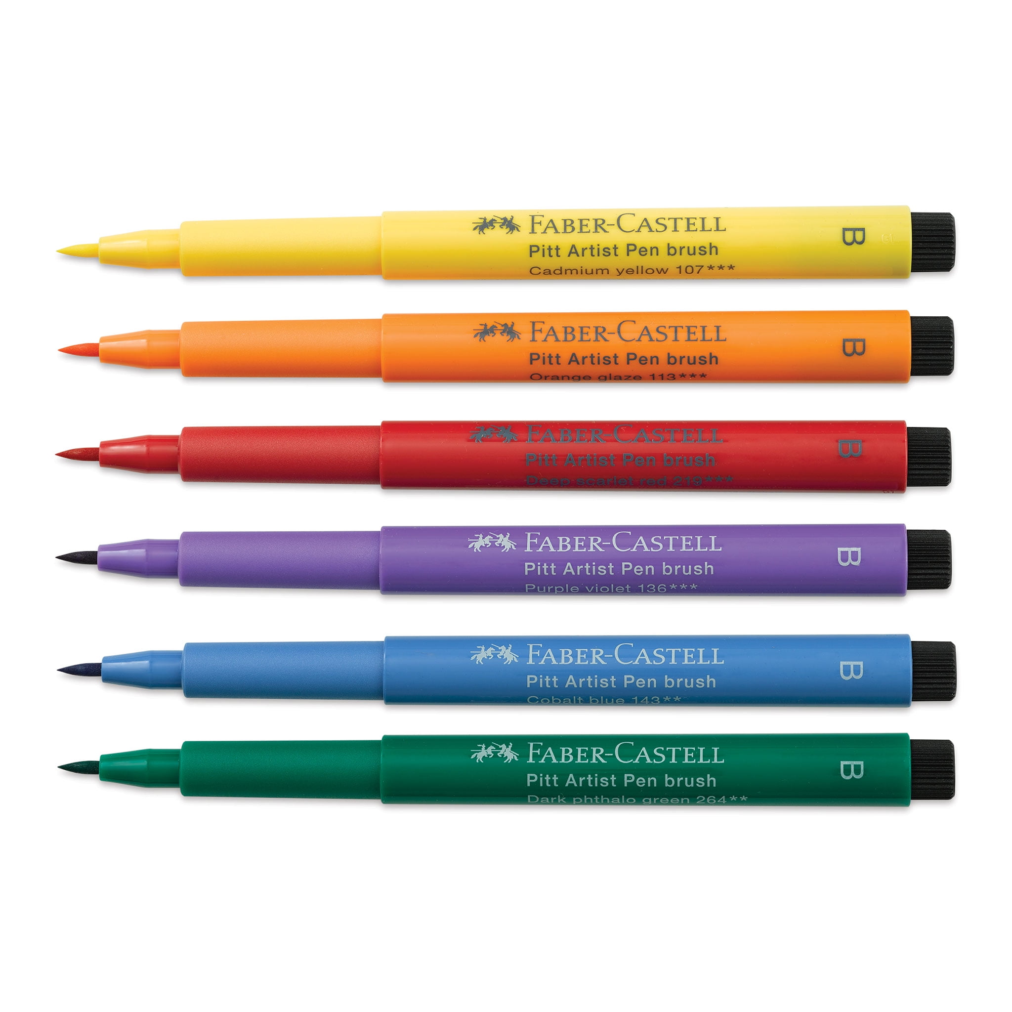 Faber-Castell Pitt Artist Pens- Color Wheel Colors, Set of 6