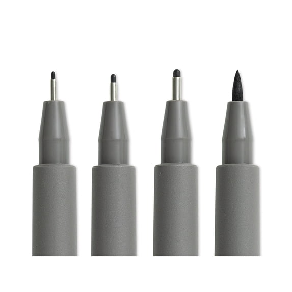 Faber-Castell Pitt Artist Pens- Warm Grey IV, Set of 4, Assorted Nibs