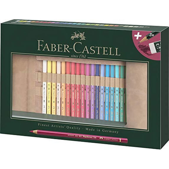 Faber-Castell Polychromos Colored Pencils Pencil Roll 30 Color Set 110030// Wood