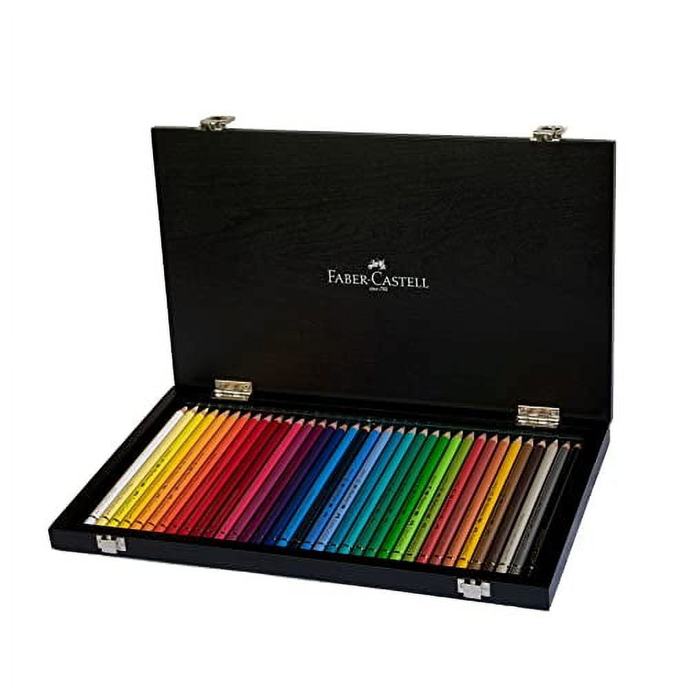 Faber-Castell 110006 Polychromos Colouring Pencils 48 Wooden Case with  Accessories Waterproof Shatterproof for Professionals and Hobby Artists