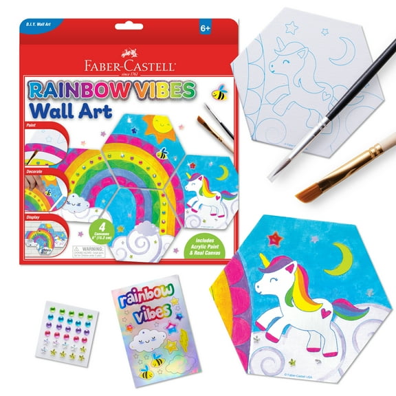 Faber-Castell Rainbow Vibes Wall Art- Child, Beginner Art Activity for Boys and Girls