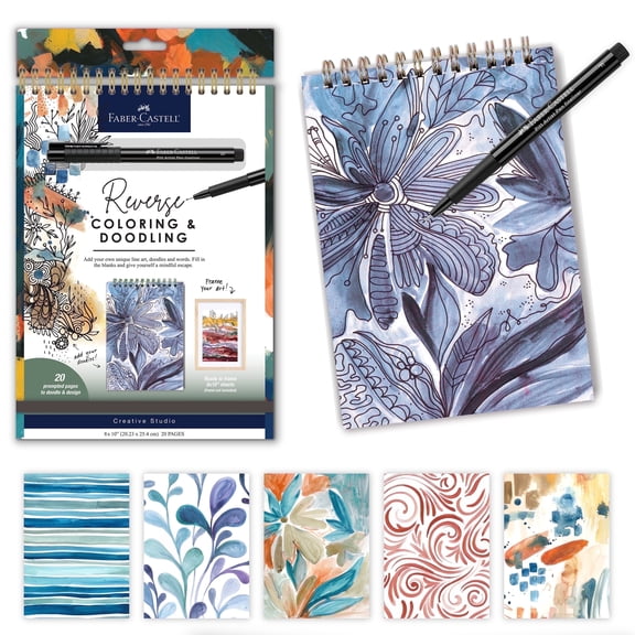 Faber-Castell Reverse Coloring & Doodling Book: Neutrals - Calming Coloring Books, Mindful Crafts for Ages 13+