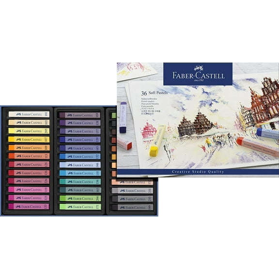 Faber-Castell Set of 36 Studio Quality Soft Pastel Crayons