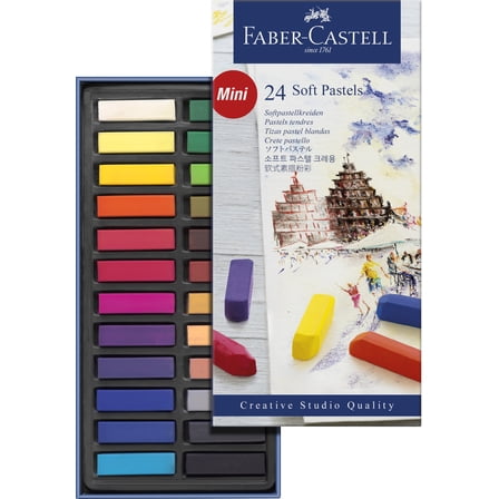 Faber-Castell Soft Pastel Half Sticks (1.5”), 24 Vivid Colors