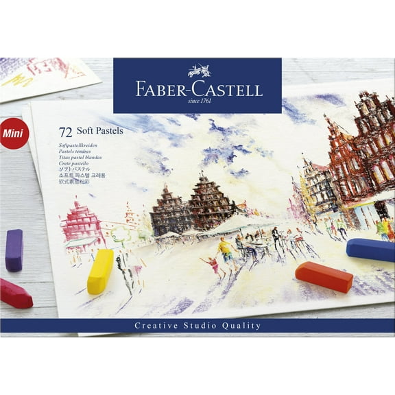 Faber-Castell Soft Pastel Half Sticks (2.5”) – 72 Vivid Colors, Adult Art Set