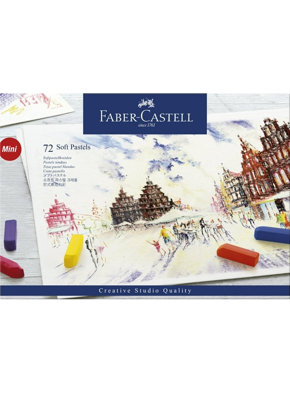 Faber-Castell Soft Pastel Half Sticks (2.5”) – 72 Vivid Colors, Adult Art Set