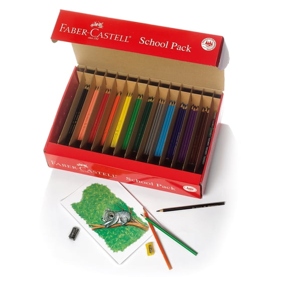 Faber-Castell Triangular Colored EcoPencils School Pack (Child) (Beginners) (Art Pencils)
