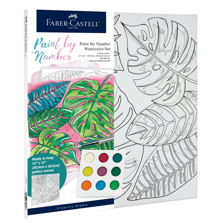 Faber Castell Watercolor Paint by Number Tropical Art Craft Kit for Adults Unisex Art Set