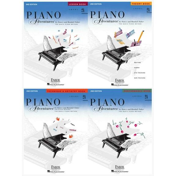 Faber Piano Adventures Level 2A Set (4 Books) 2nd Edition - Lesson, Theory, Technique Artistry, Performance