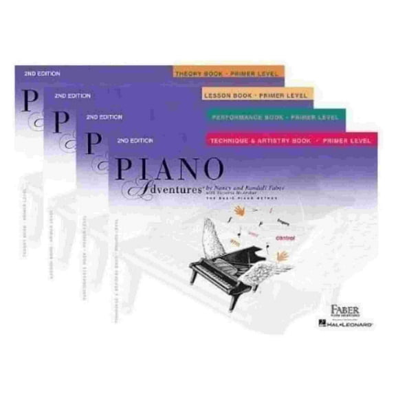 Faber Piano Adventures Primer Level Learning Library Pack - Lesson, Theory, Performance, and Technique & Artistry Books Paperback