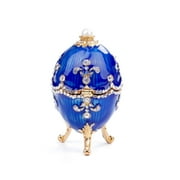 Faberge Egg Style Jewelry Trinket Box Hinged Ornaments Gift for Home Decoration