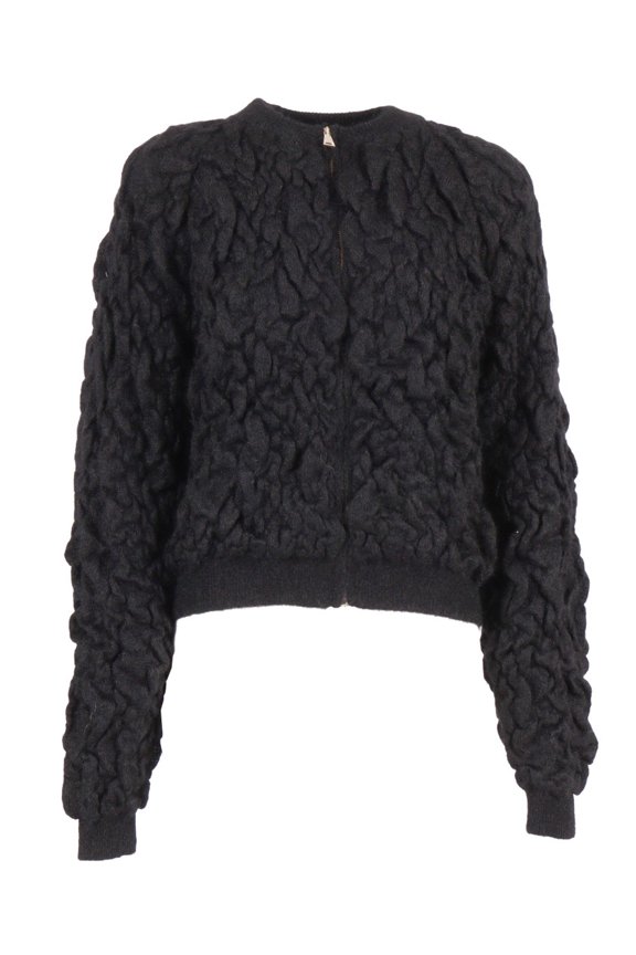 Mohair Bomber Jacket With Embossed Butter-Colored Workmanship (Women's)