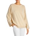 thumbnail image 1 of Fabiana Filippi Womens Beaded-Trim Drop Shoulder Sweater US 6 Beige IT 42 - NWT, 1 of 2