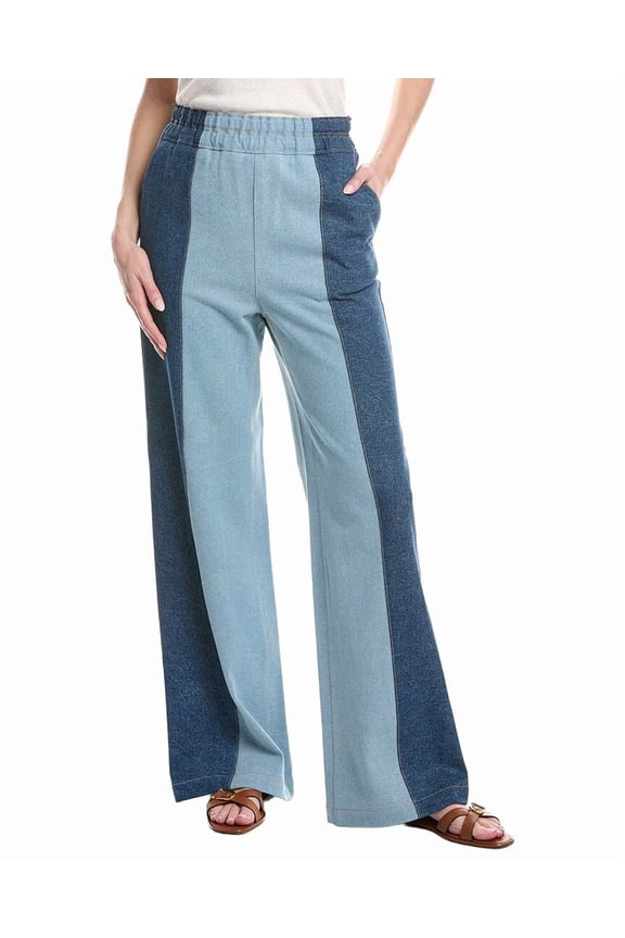 womens Denim Easy Pant, 42, Grey