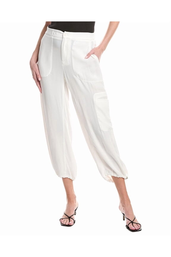 womens  Georgette Cargo Trouser, 40, Red