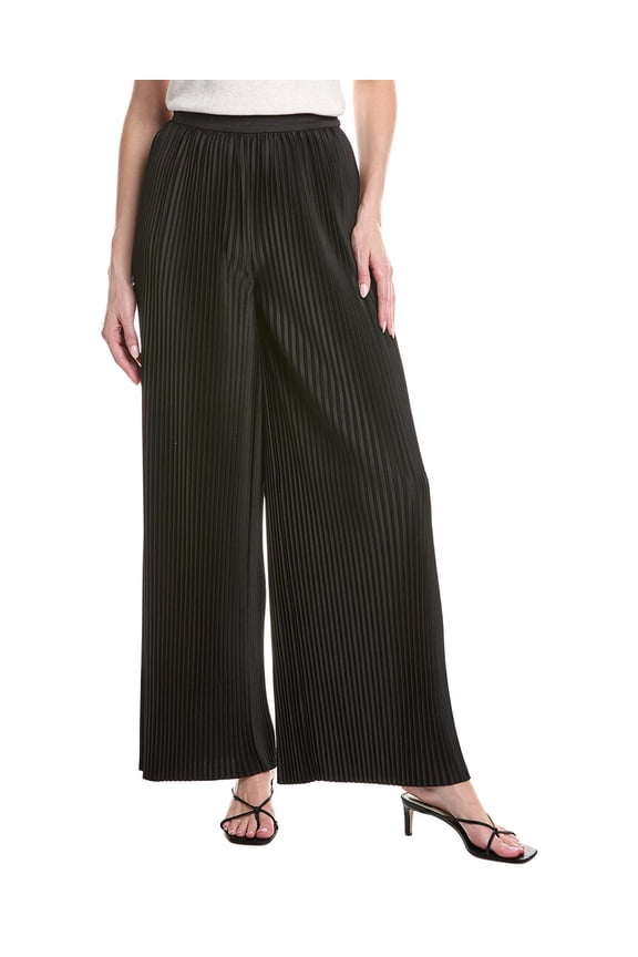 womens Pleated Jersey Straight Fit Trouser, 40, Black