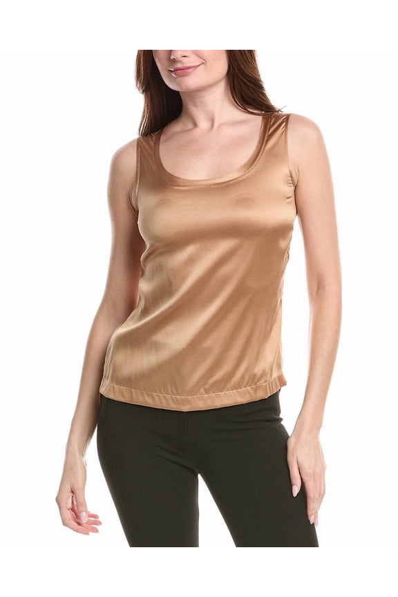 womens Silk-Blend Tank Top, 46, Brown