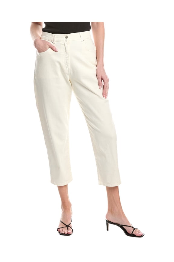 womens Slouchy Fit 5 Pocket Jeans, 42, White