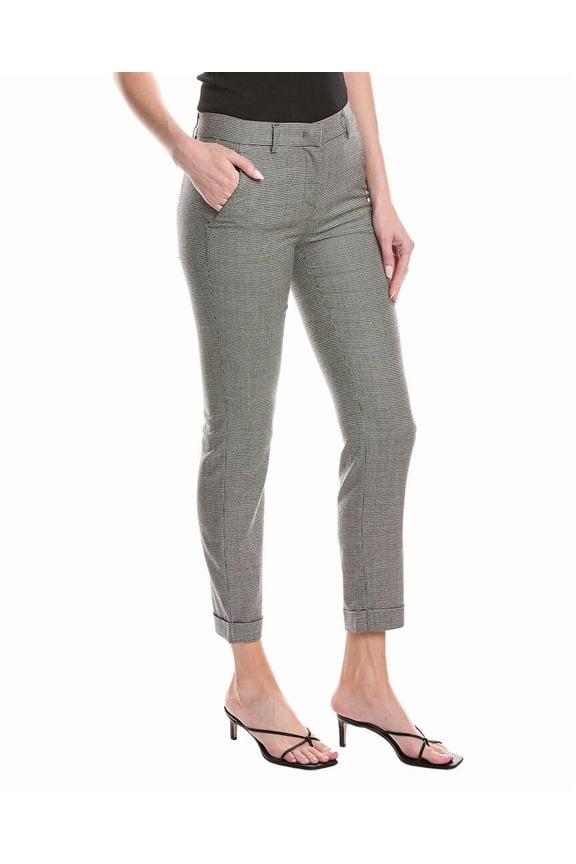 womens Straight Line Wool-Blend Pant, 40, White