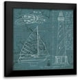 thumbnail image 1 of Fabiano, Marco 12x12 Black Modern Framed Museum Art Print Titled - Coastal Blueprint III, 1 of 5