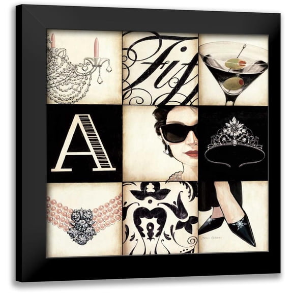 Fabiano, Marco 12x12 Black Modern Framed Museum Art Print Titled - Fifth Avenue Square