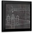 thumbnail image 1 of Fabiano, Marco 12x12 Black Modern Framed Museum Art Print Titled - Plane Blueprint II No Words Post, 1 of 5