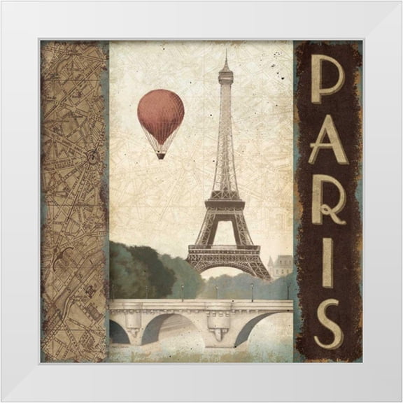 Fabiano, Marco 12x12 White Modern Wood Framed Museum Art Print Titled - City Skyline Paris Vintage Square